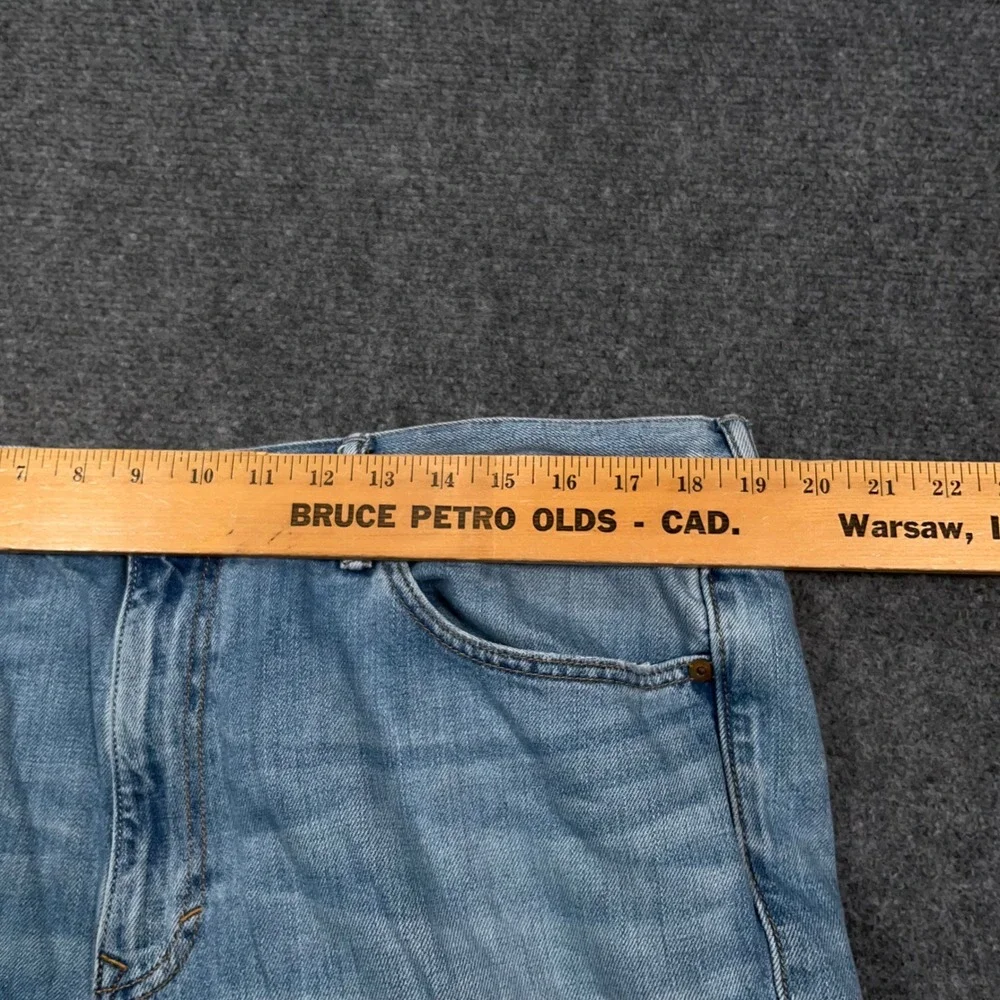 Banana Republic Boot Cut Jeans Mens 38x36 Light Wash Denim Blue Whisker Cowboy